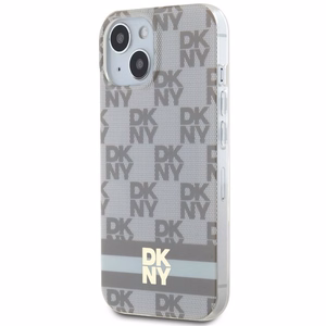 DKNY IML languotas mono raštas ir spausdintos juostelės Magnetinis dėklas iPhone 15 Plus / 14 Plus - smėlinė