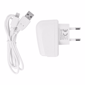 BLUE STAR LITE kelioninis įkroviklis 1A 5W USB A + kabelis USB A į Lightning TFK-TC-1095B baltas