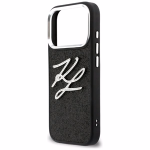 Karl Lagerfeld IML Glitter KL Diamond Logo Dėklas for iPhone 17 Pro - juodas
