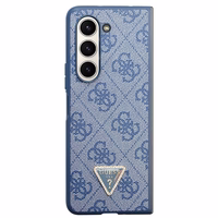 Guess 4G trikampis strass dėklas telefonui Samsung Galaxy Z Fold 5 - mėlyna