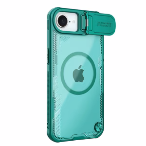 Магнитный чехол Nillkin Iceblade Prop с крышкой камеры и подставкой для iPhone 16e / 17e - зелёный
