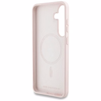 Karl Lagerfeld silikoninis grafiti Ikonik logotipas su magnetiniu Samsung Galaxy S25 dėklas rožinis