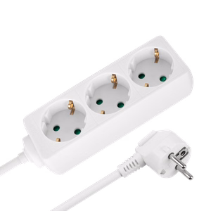 Rebel ilgintuvas, 3 vokiško tipo lizdai, 3 m, be jungiklio, 3×1,5 mm, baltas