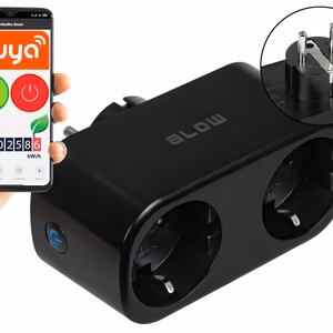 TUYA WiFi-controlled double smart socket, black