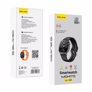 "Blavec" išmanusis laikrodis U-01 Mohito HD AMOLED Voice Call (SWU01-B) czarny + 1 pasek