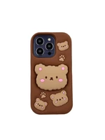 Dėklas 3D BEARS SU STOVU IPHONE 13