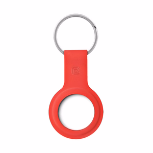 Crong Silicone dėklas, skirtas Apple AirTag 1 / 2, su žiedu raktams, raudonas