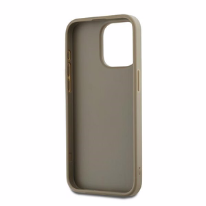 DKNY Dėklas telefonui su dirželiu ir logotipu iPhone 15 Pro - smėlio spalvos