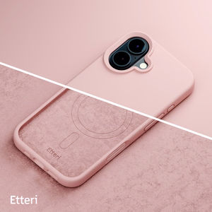 "Etteri" silikoninis magnetinis dėklas "iPhone 16 Plus" 6,7" šviesiai rožinis