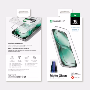 AmazingThing Titan +Care matinis stiklas, skirtas iPhone 18 Pro Max, su montavimo rėmeliu