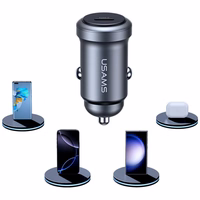 Automobilio įkroviklis USAMS CC321 Aluminium 30W PD USB-C tarnish