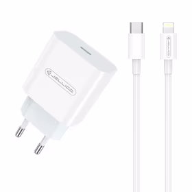 Įkroviklis Jellico AK180 20W USB-C + USB-C to Lightning cable 1.0m baltas