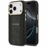 Guess 4G Stripe Magnetinis dėklas telefonui iPhone 17 Pro - juoda
