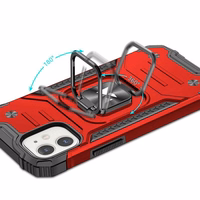 Wozinsky Ring Armor dėklas telefonui iPhone 14 šarvuotas dėklas su magnetiniu laikikliu raudonas