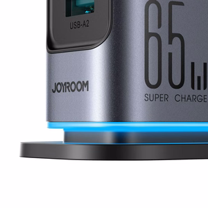 "Joyroom" JR-TCM02 GaN 65W įkroviklis įkrovimo stotelė 4xUSB-C 2xUSB-A JK kištukas - pilka