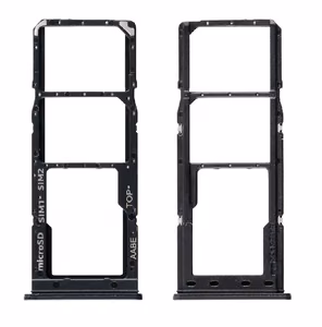 SIM kortelės laikiklis Samsung A125 A12/A127 A12S juodas originalus (originalus komplektas)