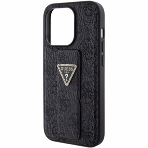 Guess dėklas telefonui su stovu Grip Stand 4G Triangle Strass iPhone 15 Pro Max - juodas