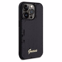 Guess Sequin Script Metal dėklas telefonui iPhone 14 Pro Max – juodas