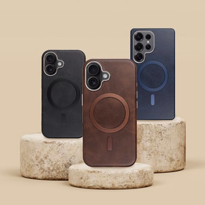 GENTLEMAN MAG COVER Dėklas telefonui suderinamas su MagSafe IPHONE 16 rudas