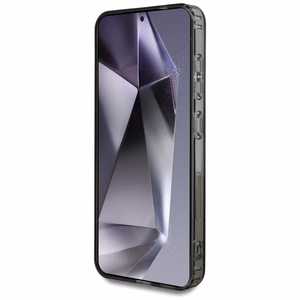 Karl Lagerfeld dėklas telefonui su kalnų krištolais Karl Head logotipu Samsung Galaxy S25 juodas