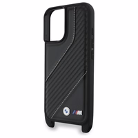 BMW M Edition Carbon Stripe & Strap Dėklas telefonui Apple iPhone 16 Plus - juodas