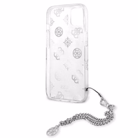 Guess GUHCP13SKPESI iPhone 13 mini 5.4" sidabrinis kietasis dėklas Peony Chain kolekcija