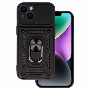 Dėklas telefonui Slide Camera Armor iPhone 15 Plus juodas