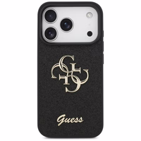 Guess Fixed Glitter Big 4G dėklas telefonui iPhone 17 Pro - juodas
