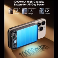 Išorinė baterija Joyroom "JR-PBM02 3in1" juoda 10000mAh (Belaidis įkrovimas 15W)