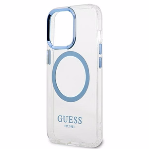 Guess GUHMP13LHTRMB iPhone 13 Pro / 13 6,1" mėlynas/mėlynas hard dėklas Metal Outline Magsafe