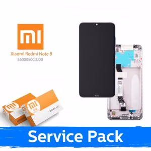 Ekranas skirtas Xiaomi Redmi Note 8 (Note 8 2021) su rėmeliu / White / (Service Pack)