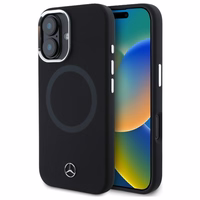Mercedes MEHMP16S23SUTTK iPhone 16 6.1" juodas/juodas kietas dėklas Silikoninis Toninis Logotipas MagSafe