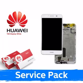 Ekranas skirtas Huawei Y5-II baltas su rėmeliu (Service Pack)