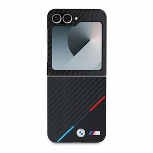 BMW Carbon Tricolor dėklas telefonui Samsung Galaxy Z Flip 6 - juodas