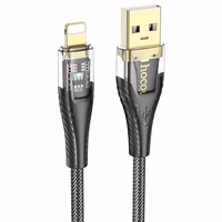 Kabelis USB A į Lightning Hoco 2,4A 1,2 m U121 juodas permatomas