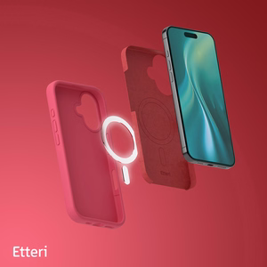 "Etteri" silikoninis dėklas "iPhone 16 6", 1" avietinis