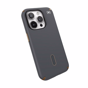 Speck Presidio2 Pro ClickLock MagSafe dėklas, skirtas iPhone 15 Pro, antracito pilkas ir šaltos bronzos spalvos