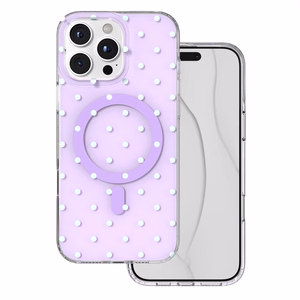 Bubble Dots Mag dėklas, skirtas iphone 16 Pro Max 6,9", violetinis