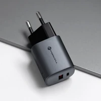 FORCELL F-ENERGY GaN VT-31 pilkas kelioninis įkroviklis Type C + USB A PD QC4.0 3A 33W