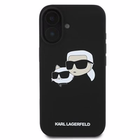 Karl Lagerfeld silikoninis dėklas telefonui Nauble Heads Print Magnetinis iPhone 16 Plus - juodas