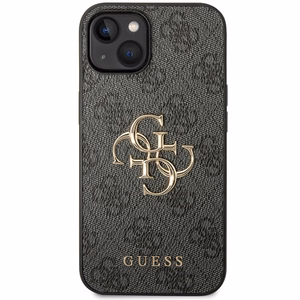 Guess 4G Big Metal Logo dėklas telefonui iPhone 15 - pilka