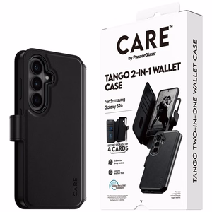 CARE by PanzerGlass Tango 2in1 Wallet dėklas Samsung Galaxy S26 - juodas