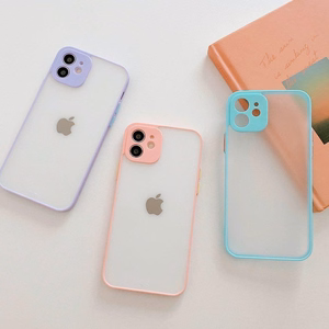 Milky Case silikoninis lankstus permatomas dėklas telefonui Samsung Galaxy A22 4G mėlynas