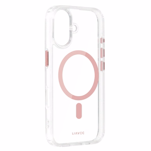Liavec Blizgus Magnetinis Skaidrus dėklas telefonui Iphone 16 rožinė