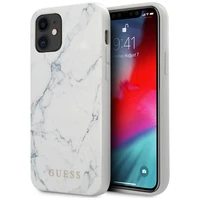 Guess Marmurinis dėklas telefonui iPhone 12 mini 5.4" - baltas