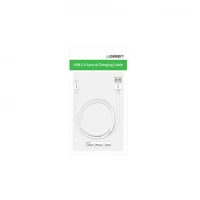 USB kabelis Ugreen US155 MFi USB to Lightning 2.4A 1.0m baltas
