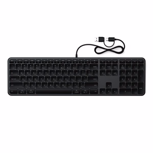 Laidinė klaviatūra USB A/USB C QWERTY Dual (Mac/Windows) Satechi Slim LX3 Wired tamsiai juoda