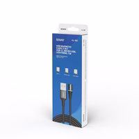 Savio CL-152 USB kabelis 1 m USB 2.0 USB C Micro USB A/Lightning Juoda