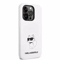 Karl Lagerfeld KLHMP14XSNCHBCH iPhone 14 Pro Max 6.7" baltas silikoninis dėklas Choupette, magnetinis (MagSafe)