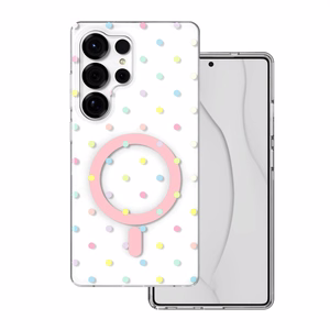 Bubble Dots Mag dėklas Samsung S25 Ultra baltas